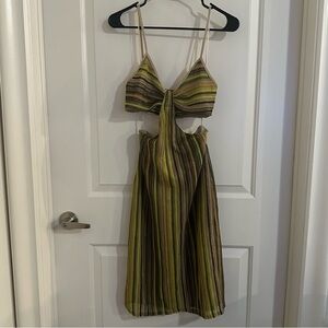 NWT- HYFVE Multicolor Striped Backless Dress